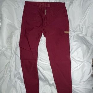 Burgundy VIP Skinny Jeans